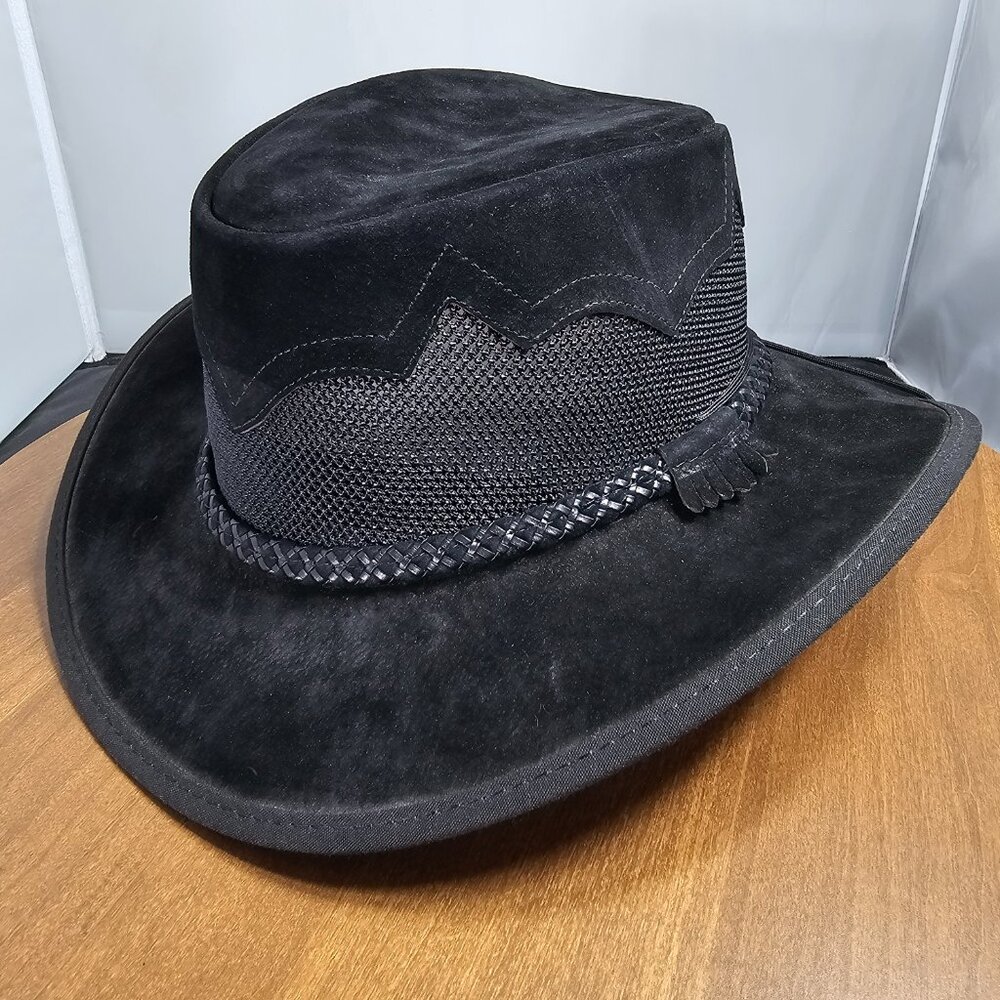 Sirocco Wide Brim Suede Sun Hat American Hat Makers Black | NWT | XX-LARGE7 7/8
